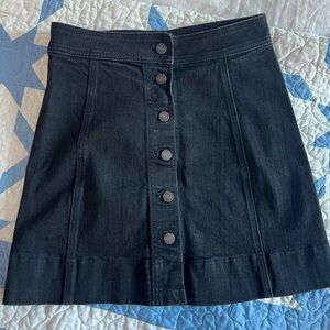 Black Jean Skirt with Buttons